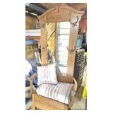 Oak Hall Tree With Cushion & Pillow