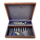 Stainless Steel Flatware in Wooden Box
