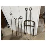 Wrought iron tools, hay fork