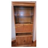 Wooden Shelving Unit with Cabinet with Drop-Down D