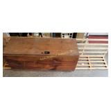 Wooden Trousseau Box With Hinged Lid, pallets
