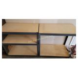 Metal Shelving Units With MDF Boards, qty 2