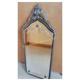 Ornate Mirror with Floral Accent, 21.5 x 9