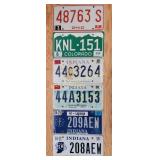 Ohio, Colorado, Indiana License Plates