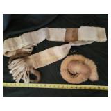 Fur Scarf With Tassels, Fur Ear Muffs