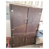 Wood Storage Cabinet with Hinged Doors 48 x 16 x 7