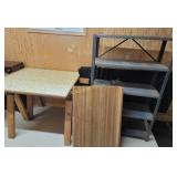 Metal Shelf, Wood Work Table, Tabletop Panel