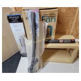 Kmart Fan, Mainstays Tower Fan, plastic shelf