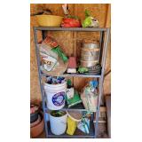 Metal shelf, Gardening Supplies, Fertilizers, play
