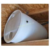White Plastic Barrel with Openings