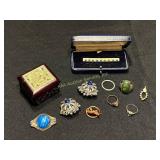 Jewelry Including Rings, Clip-on Earrings, Brooche