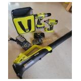Ryobi Cordless Tools with Drill, Impact, and Blowe