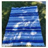 Blue Striped Woven Blanket