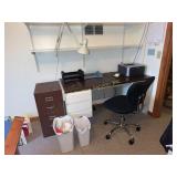 Office Desk, Chair, File Cabinet, Brother Printer