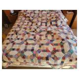 Patchwork Quilt With Floral Backing, 80 x 72in