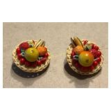 Fruit Basket Made in Western Germany Clip-on Earri