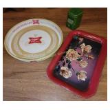 Miller High Life Tray, Floral Tray, Grandmotherï¿½s