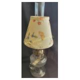 Finger Glass Oil Lamp with Floral Shade