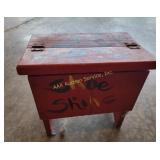 Red Wooden Shoe Shine Box