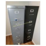 Steel Filing Cabinets, qty 2 ï¿½ï¿½ Grey, Black