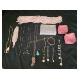 Costume Jewelry With Chains, Pendants, Earrings, j