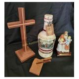 Christian Figurines, Martin Luther Stein, Wood Cro