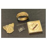 Gold-Tone Jewelry Including Brooches, Bracelet