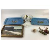 Brass Angels Base w/ Crackleglass bowl deco, Italy