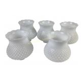White Hobnail Milk Glass Vases