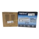 Logitech S120 Speakers, Trendnet USB KVM Switch