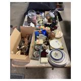 Miniature Tea Set, Crystal Rose Bowl, Plates, Emer