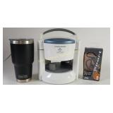 Yeti Tumbler, Black+Decker Lid-Off, JVC Sport Earb