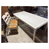 Large patio table and 2 person bench