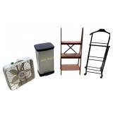 Suit Rack, Shelf, step trash can, box fan