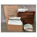 Wooden Trinket Shelf, Acrylite Sheet, White Tarps