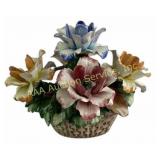 Nuova Capodimonte Floral Porcelain Basket