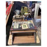 Wood Shelf, wood and Metal Signs, Kitchenware, AT&