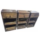 Wood Side Tables With Drawer & Shelves (3) 15 in.