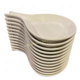 ITI China White Ceramic Serving Spoon Trays