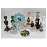 Willa Vogue Plate, Oil Lamps, Glass Cruets
