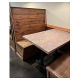 Rustic Wood Restaurant Booth With Table