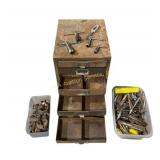 Large tap and die set, with 5 drawer case