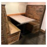 Rustic Wood Restaurant Booth With Table (6 Top)