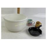 Ceramic Mugs, Souvenir Ceramic Skillet, Milk Glass