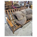 Wood Futon With Suede Pad