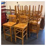 14 Wooden Barstools/Dining Chairs