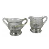 Cambridge Chantilly Creamer /Sugar with Sterling B