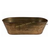 Copper Oval Planter with Floral Engraving