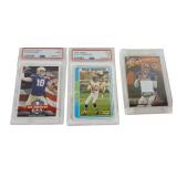 Graded Football Cards, Eason, Tarkenton, Kelly