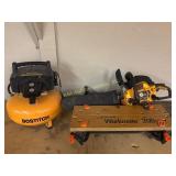 Bostitch Air Compressor, Chainsaw, Black and Decke